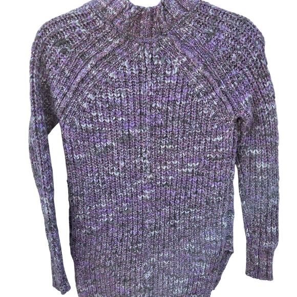 Ruff Hewn long wool & acrylic sweater, high collar, womens sz small, purple - Picture 2 of 7